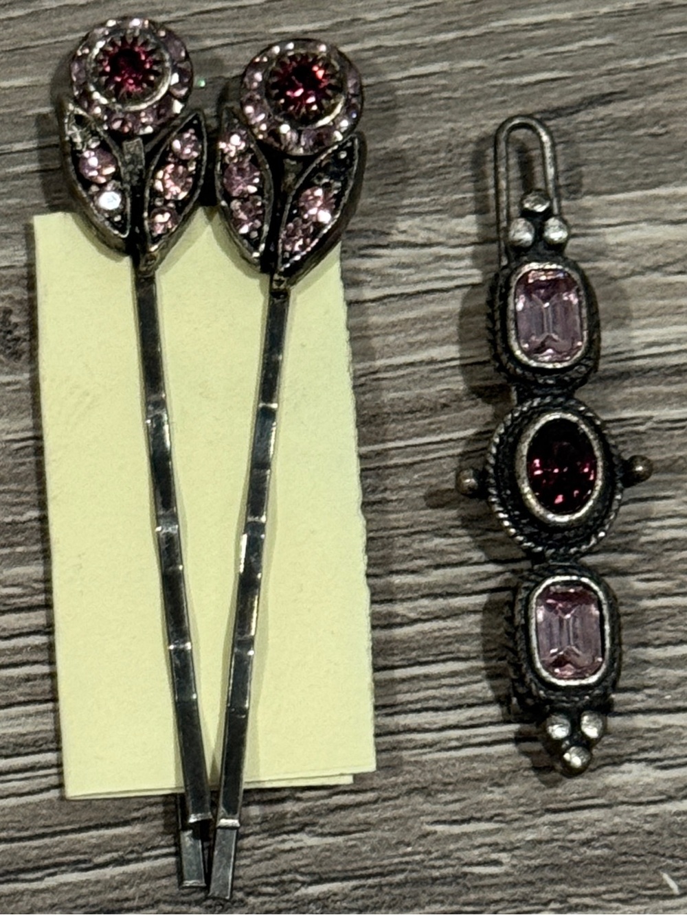 Purple Crystal Hair Bobby Pins and Hair Clip Set